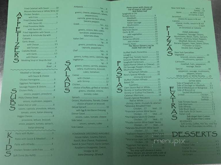 Lenoci’s Spaghetti House menu 4