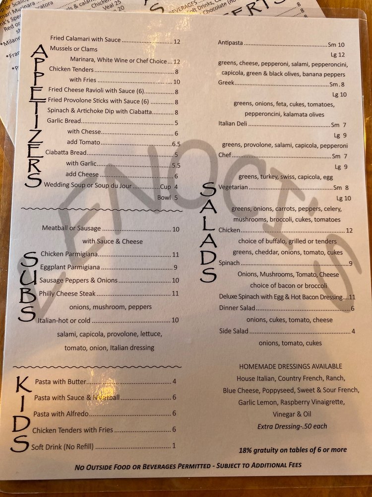 Lenoci’s Spaghetti House menu 3